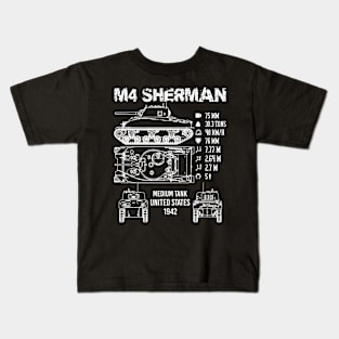 M4 Sherman Tank Specifications Kids T-Shirt